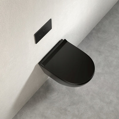 Miska WC czarna rimless deska wolnoopadająca, 49 × 36 × 33 cm