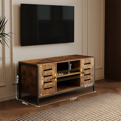 Szafka rtv do salonu, rustykalny brąz 110 cm
