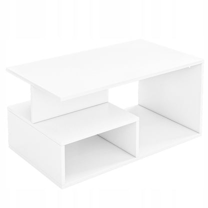 Biały stolik kawowy z półką 90x51x43 cm – nowoczesny i funkcjonalny design