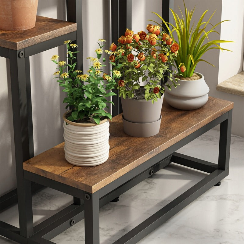 Rustykalny stojak na rośliny 67 cm – elegancki regał na doniczki na nóżkach