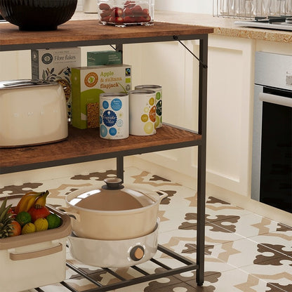 Szafka - wyspa kuchenna półka regał loft industrialny rustykalny brąz 120 cm