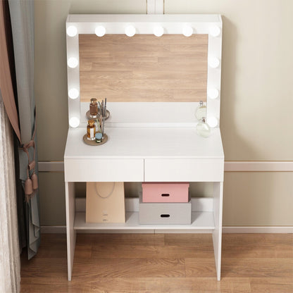 Toaletka kosmetyczna z lustrem LED – nowoczesna, styl loft, 80 cm