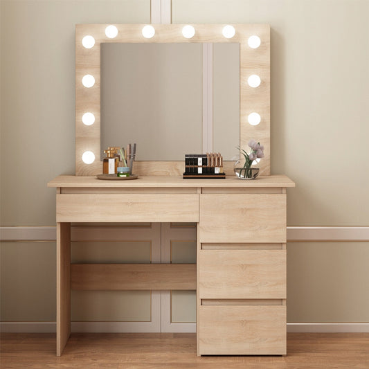 Toaletka kosmetyczna LED - brązowa