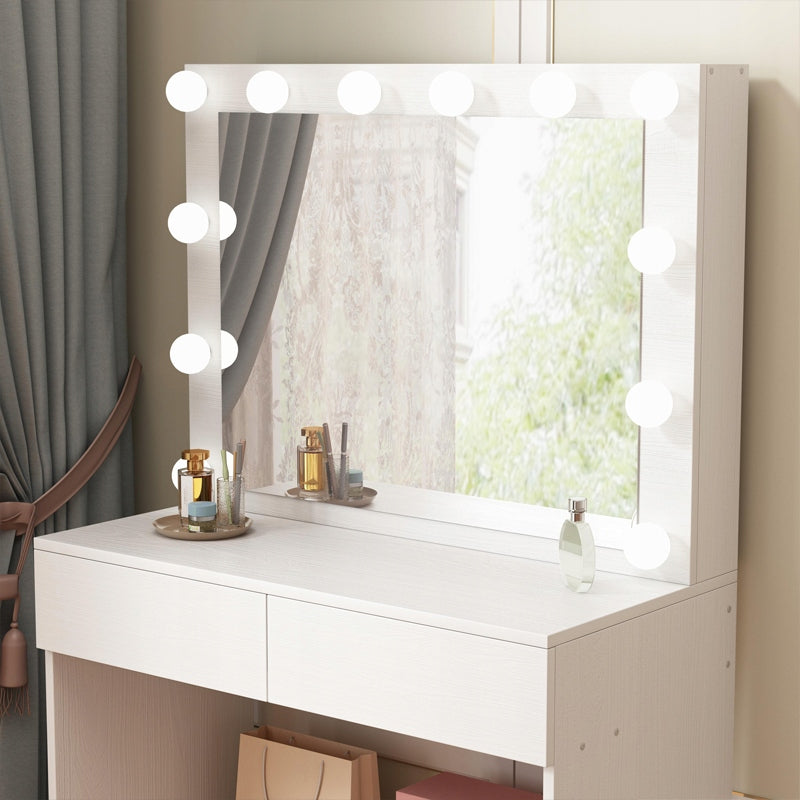 Toaletka kosmetyczna z lustrem LED – nowoczesna, styl loft, 80 cm