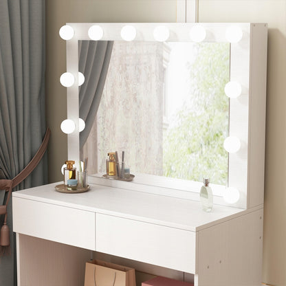 Toaletka kosmetyczna z lustrem LED – nowoczesna, styl loft, 80 cm