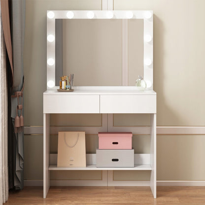 Toaletka kosmetyczna z lustrem LED – nowoczesna, styl loft, 80 cm