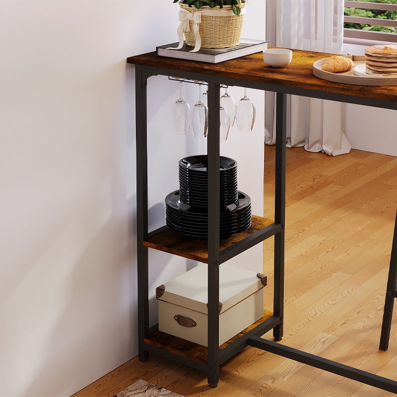 Zestaw stół I krzesła barowe, stół jadalniany z 2 stołkami rustykalny loft