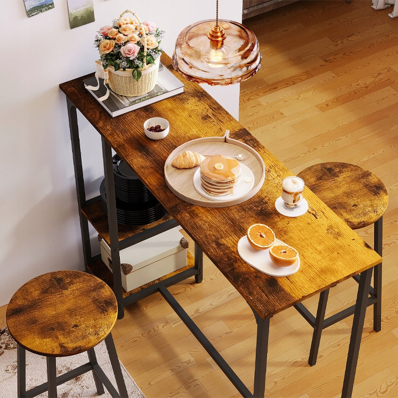 Zestaw stół I krzesła barowe, stół jadalniany z 2 stołkami rustykalny loft