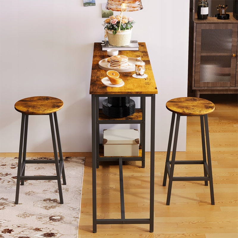 Zestaw stół I krzesła barowe, stół jadalniany z 2 stołkami rustykalny loft