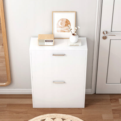 Szafka na buty biała, 60 cm, nowoczesny design do przedpokoju, garderoby
