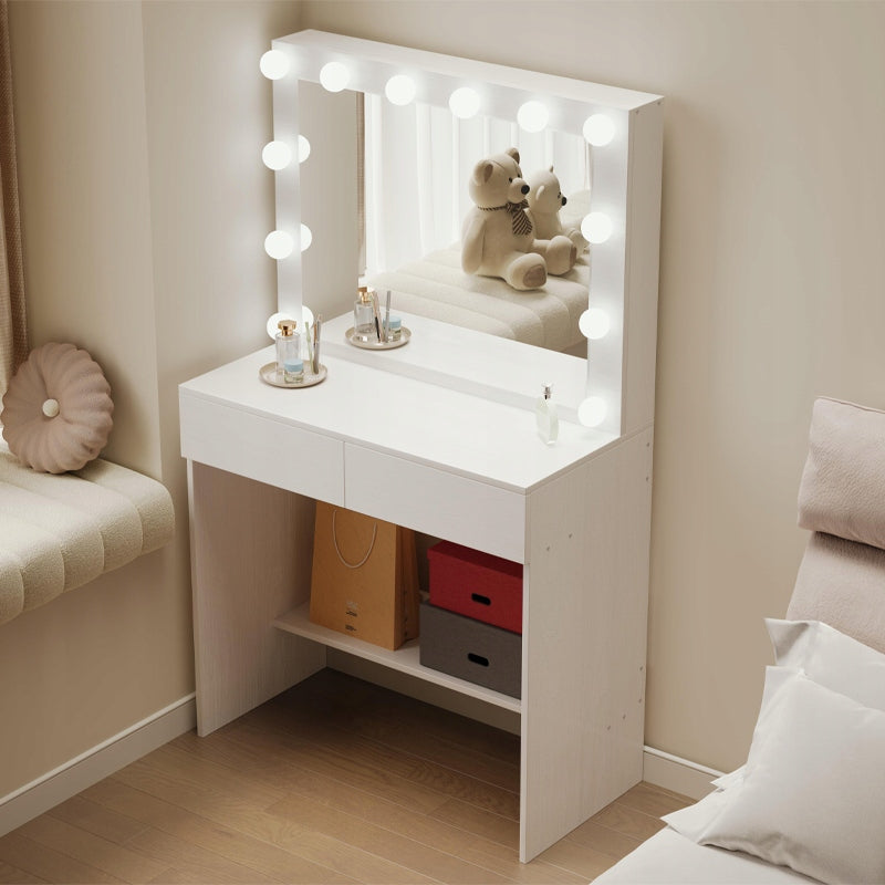 Toaletka kosmetyczna z lustrem LED – nowoczesna, styl loft, 80 cm