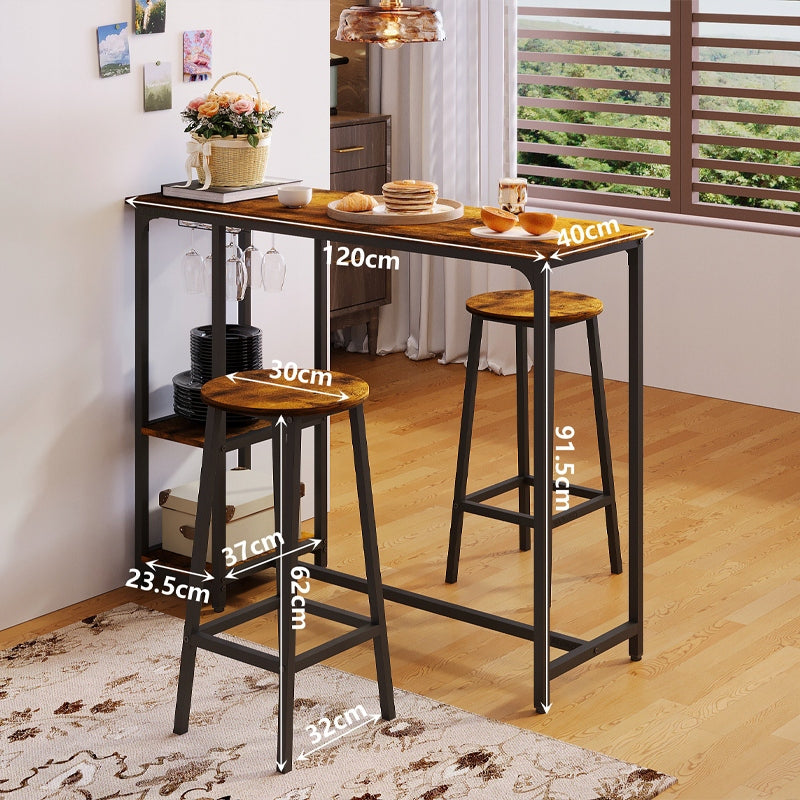 Zestaw stół I krzesła barowe, stół jadalniany z 2 stołkami rustykalny loft