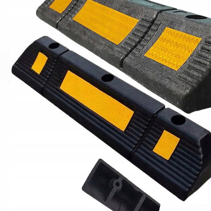 Ogranicznik koła do parkingu – 59 cm, z żółtą taśmą odblaskową (zestaw 2 sztuk)