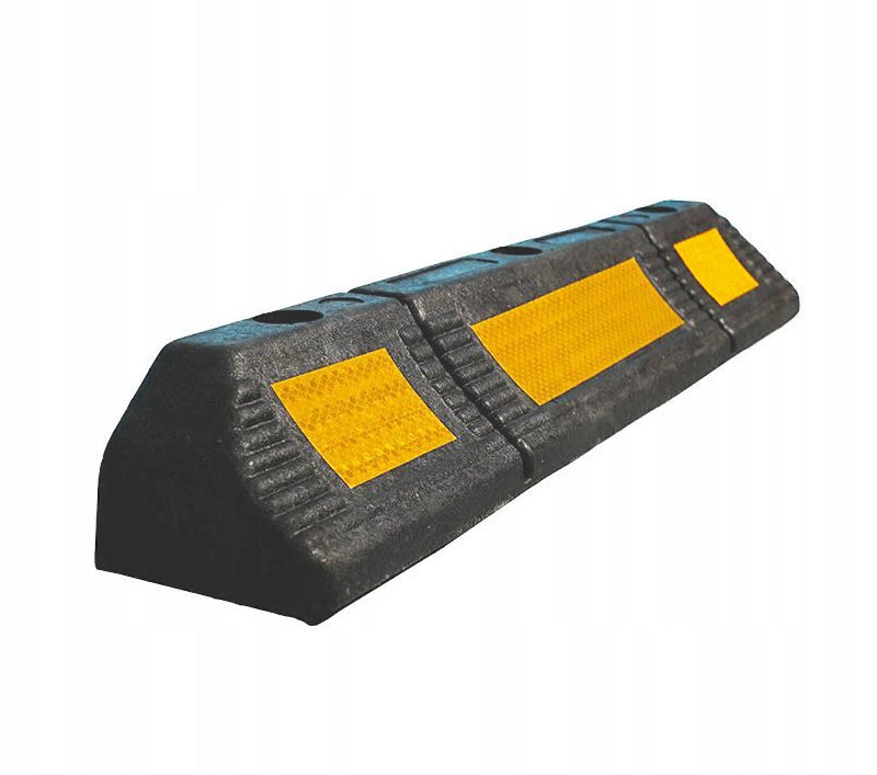 Ogranicznik koła do parkingu – 59 cm, z żółtą taśmą odblaskową (zestaw 2 sztuk)