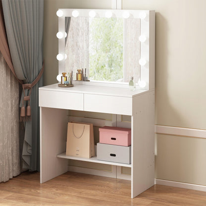 Toaletka kosmetyczna z lustrem LED – nowoczesna, styl loft, 80 cm